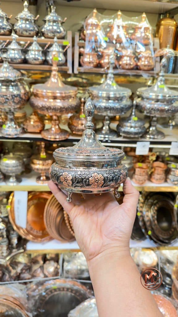 قندان مسی الماس تراش بزرگ — تصویر ۴