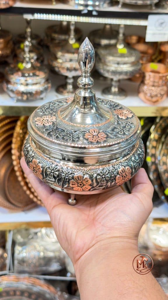 قندان مسی الماس تراش بزرگ
