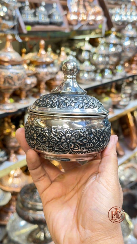 قندان مسی گلبرگی کروم — تصویر ۵