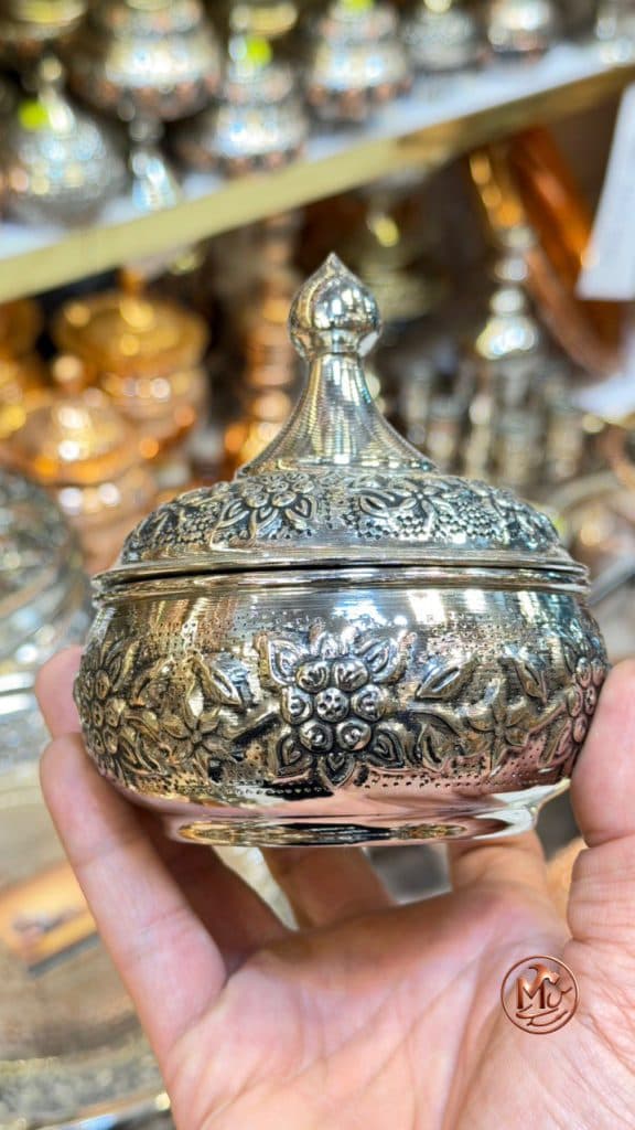 قندان مسی گلبرگی کروم — تصویر ۸