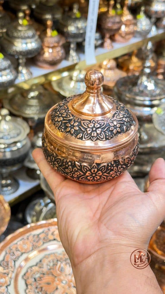 قندان مسی گلبرگی بدون پایه — تصویر ۳