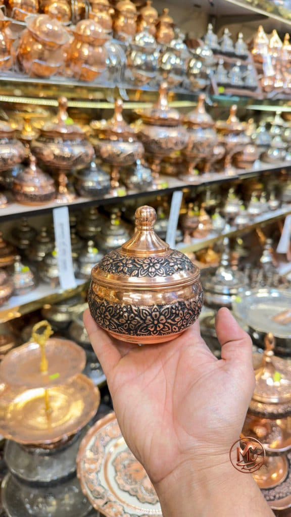 قندان مسی گلبرگی بدون پایه — تصویر ۴