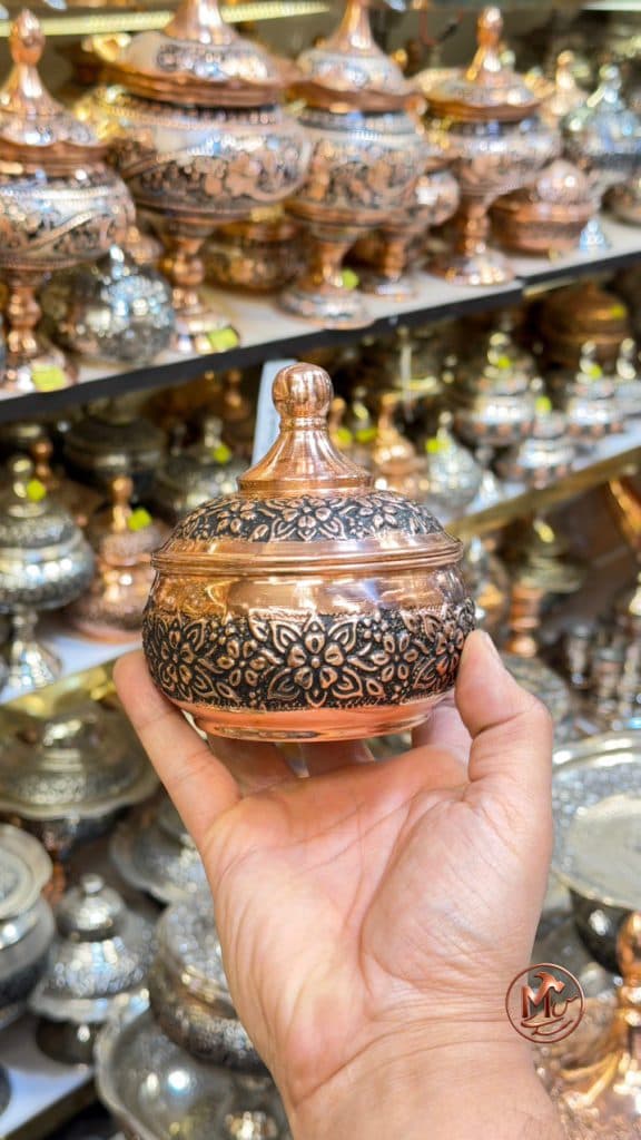 قندان مسی گلبرگی بدون پایه — تصویر ۵