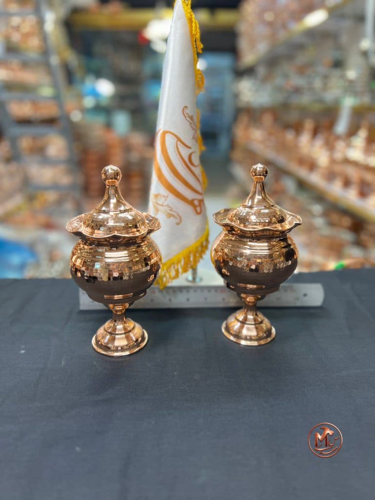 قندان مسی چکشی کلاه پهلوی