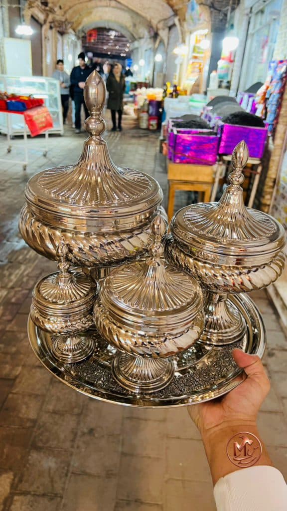 قندان و شکلات و اجیل خوری کروم
