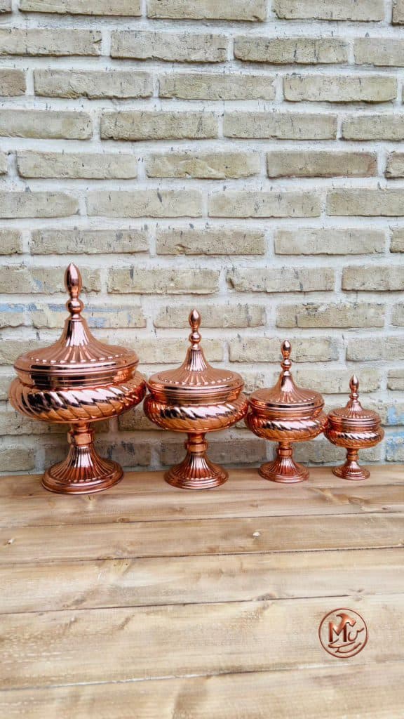 قندان و شکلات و اجیل خوری مسی — تصویر ۶