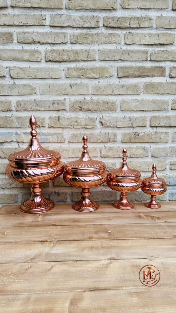 قندان و شکلات و اجیل خوری مسی — تصویر ۷