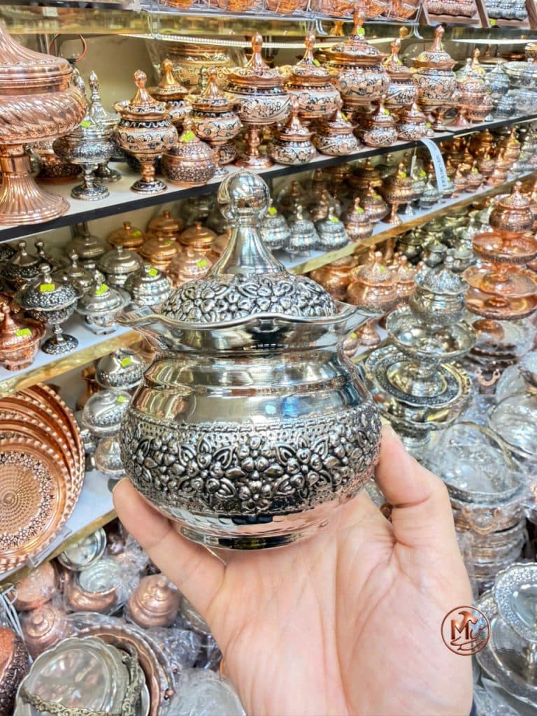 قندان گلبرگی مسی کروم بزرگ — تصویر ۳