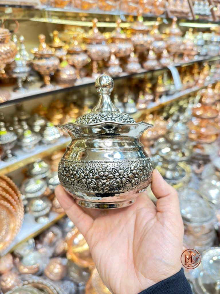 قندان گلبرگی مسی کروم بزرگ — تصویر ۴