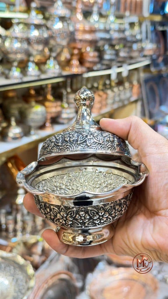 قندان گلبرگی لاله مسی کروم — تصویر ۳