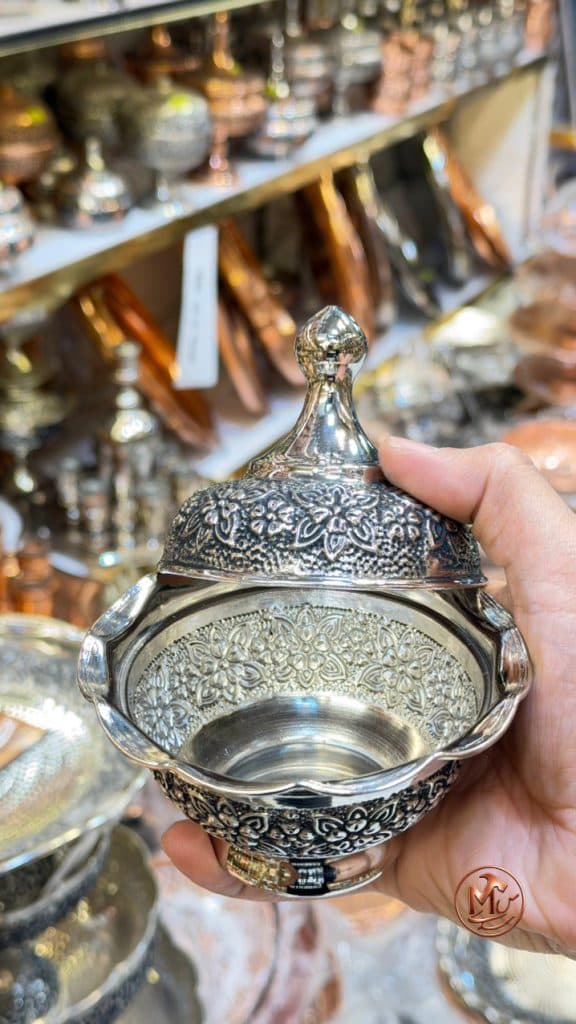 قندان گلبرگی لاله مسی کروم — تصویر ۴
