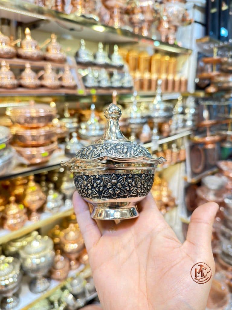 قندان گلبرگی لاله مسی کروم — تصویر ۵