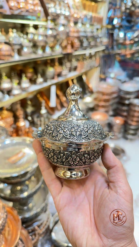 قندان گلبرگی لاله مسی کروم — تصویر ۶