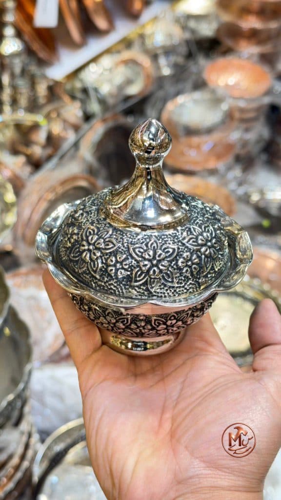 قندان گلبرگی لاله مسی کروم — تصویر ۷