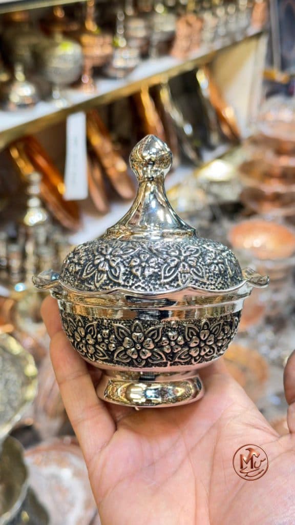 قندان گلبرگی لاله مسی کروم