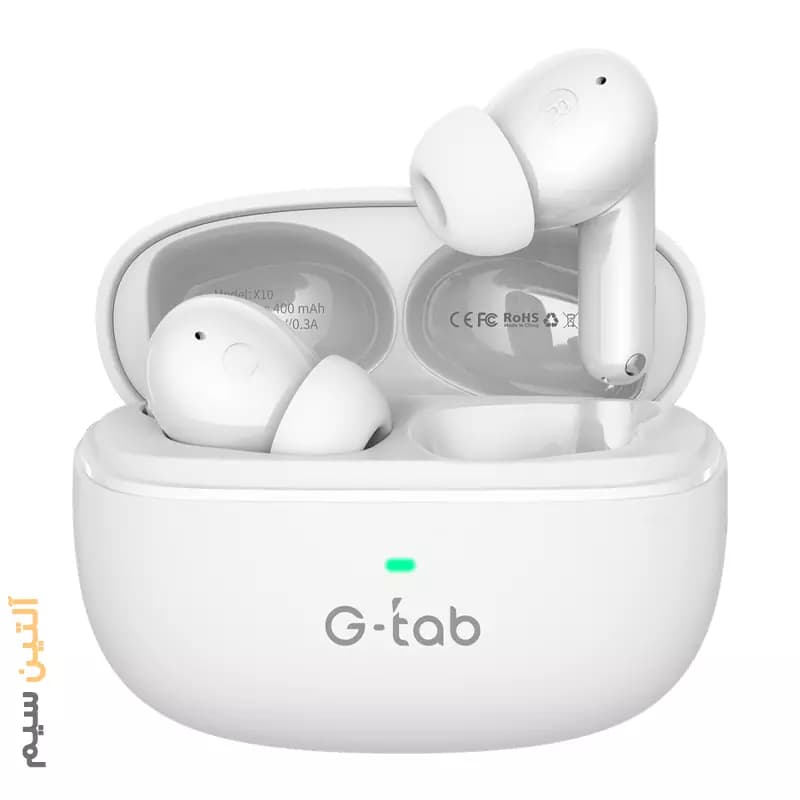 هندزفری بی سیم سفید HEADSET G-TAB X10 — تصویر ۶