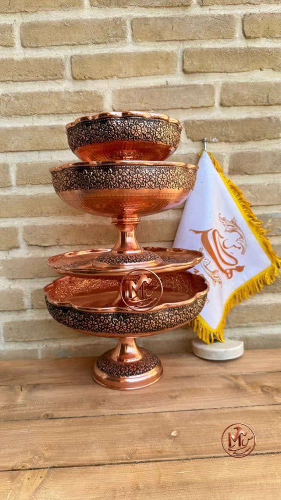 ست پذیرایی ۴ پارچه مسی رز گلبرگ