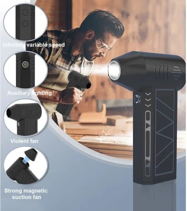 مینی جت فن شارژی اورجینال Violent مدل ZY7400-SE/PRO | دمنده پرقدرت 130000 دور