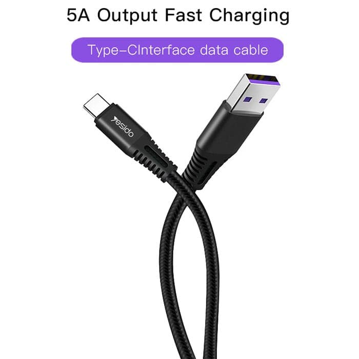 کابل USB به Type-C یسیدو YESIDO CA31 طول 1.2 متر 5 آمپر — تصویر ۱۱