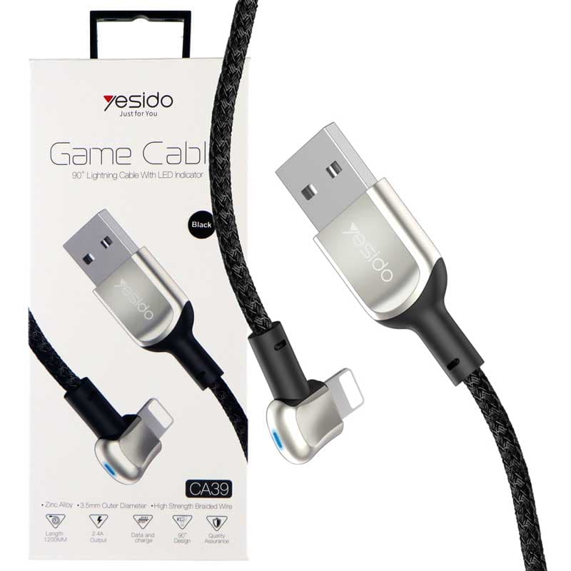 کابل USB به لایتنینگ یسیدو YESIDO CA39 طول 1.2متر 2.4 آمپر — تصویر ۱۱