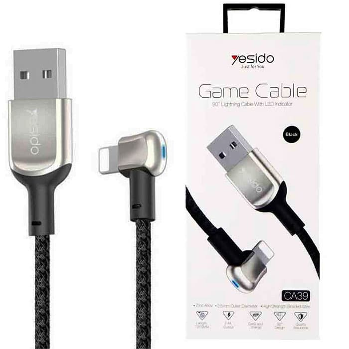 کابل USB به لایتنینگ یسیدو YESIDO CA39 طول 1.2متر 2.4 آمپر