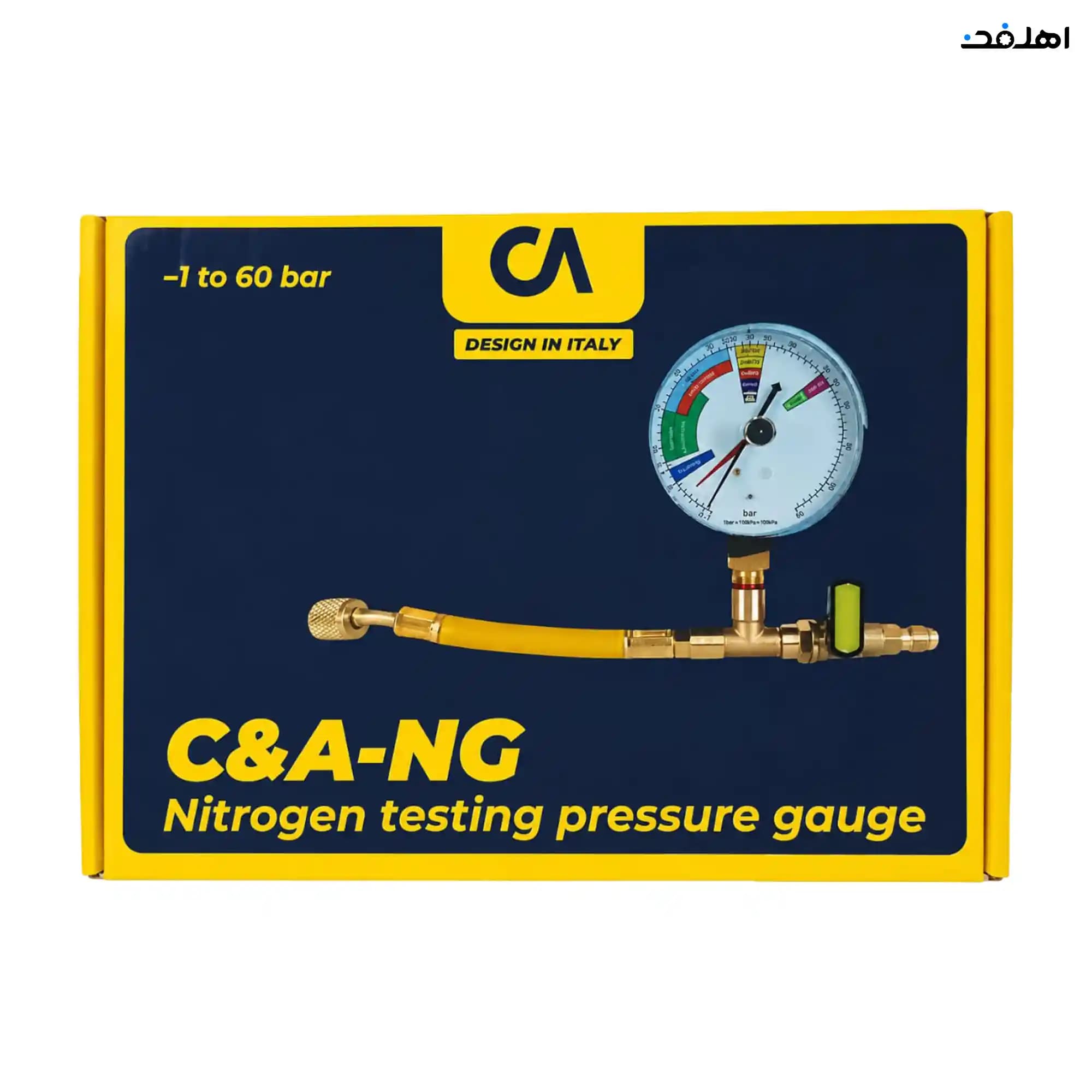 گیج ازت برند C&amp;A مدل 60 بار شیر دار