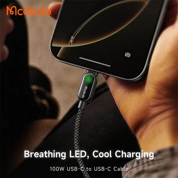 کابل شارژ دوسر تایپ سی 100 وات 1.2 متر مک دودو Mcdodo LightSync Cable CA-5620 — تصویر ۵