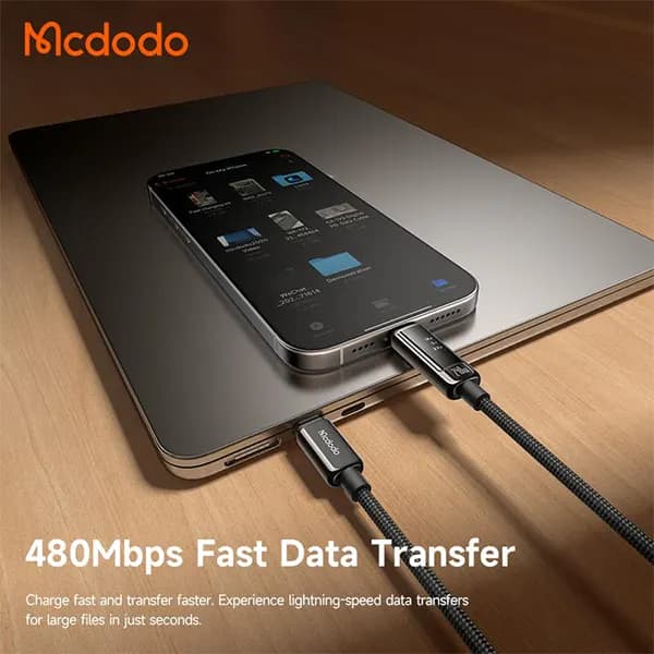 کابل شارژ دوسر تایپ سی 240 وات 1.2 متر Mcdodo Cab Vision CA-8900 — تصویر ۱۲