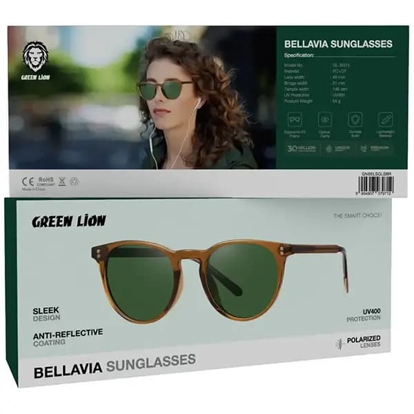 عینک آفتابی گرین لاین Green Lion Bellavia Brown Sunglasses — تصویر ۱۲