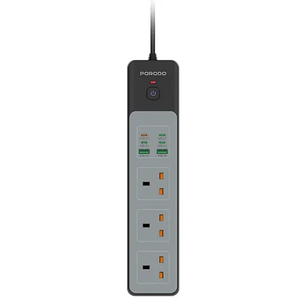 چندراهی برق با کابل 3 متری پرودو Porodo Power Strip PDFWCH052