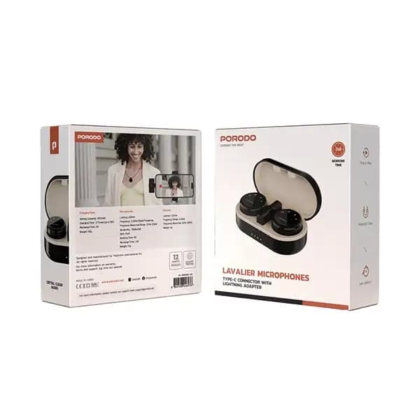 میکروفون بلاگری دوگانه پرودو Porodo Lavalier Microphone PD-WMDMIC — تصویر ۱۲