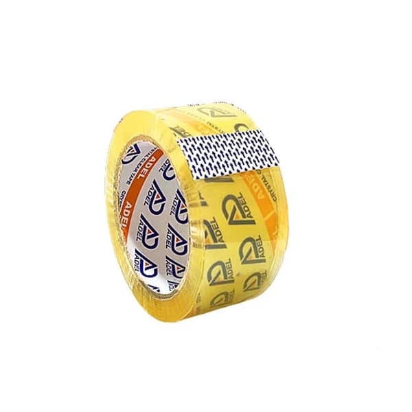 نوارچسب پهن کارتن شیشه‌ای بسته‌بندی ادل مدل کریستال ضخامت 40 میکرون عرض 48 میلی‌متر طول 90 یارد مناسب کارتن — تصویر ۳