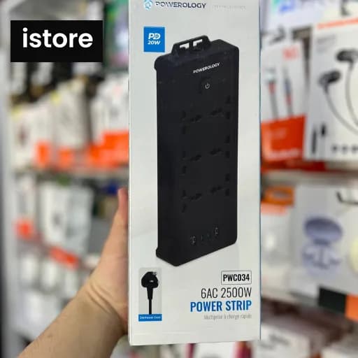 چند راهی و محافظ برق 2500 وات پاورولوژی مدل PWCUQC034 — تصویر ۱۰