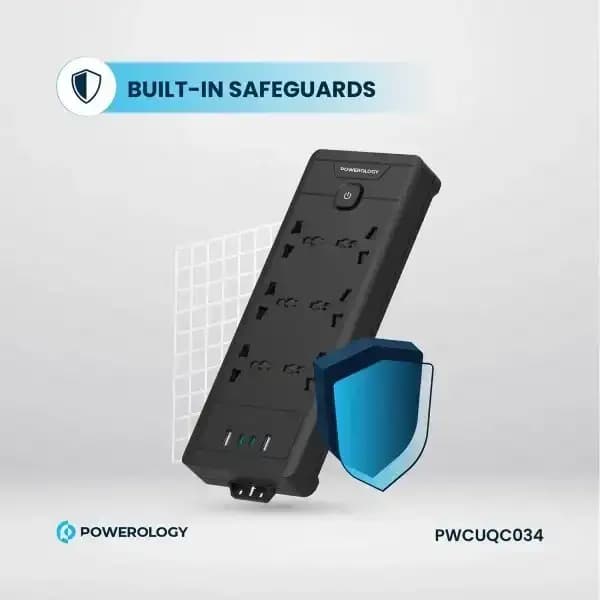 چند راهی و محافظ برق 2500 وات پاورولوژی مدل PWCUQC034 — تصویر ۷