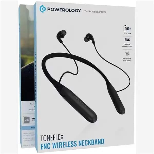 هندفری گردنی پاورولوژی Powerology Tonflex Enc Wireless Neckband PWLAUWNKBWH — تصویر ۱۱
