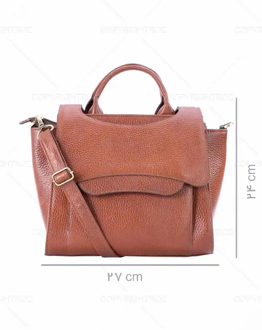 کیف دوشی زنانه چرم طبیعی طرح دیان مدل 1476 — تصویر ۱۲
