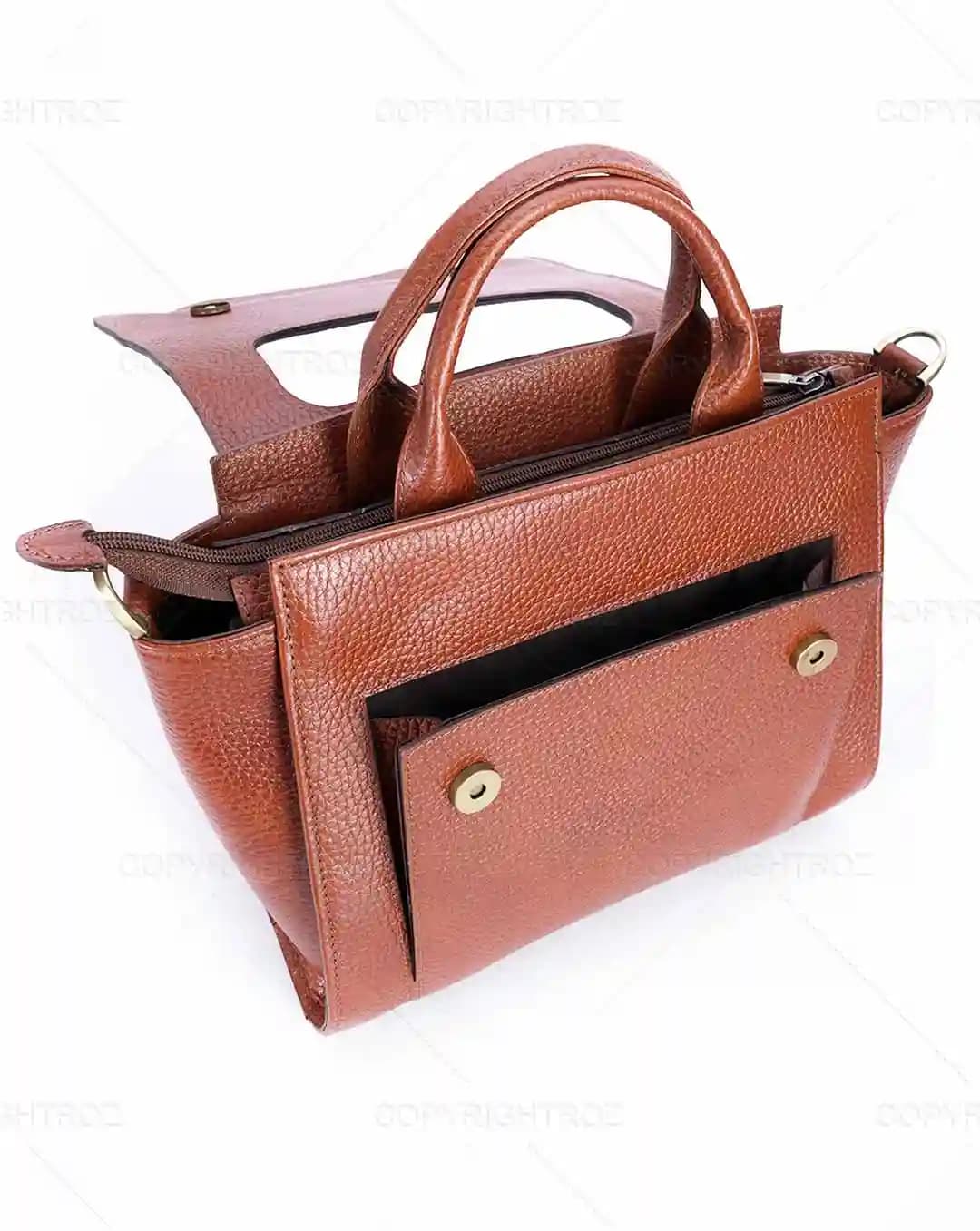 کیف دوشی زنانه چرم طبیعی طرح دیان مدل 1476 — تصویر ۳