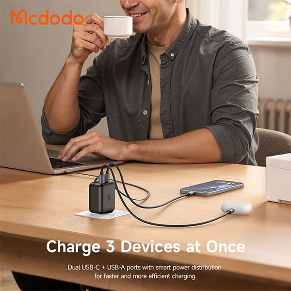 شارژر دیواری 35 وات مک دودو MCDODO مدل CH-1280 تایپ سی و USB — تصویر ۷