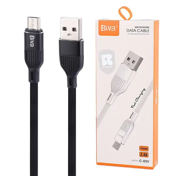 کابل میکرو یو اس بی فست شارژ 2.4 آمپر بیوا C-02V