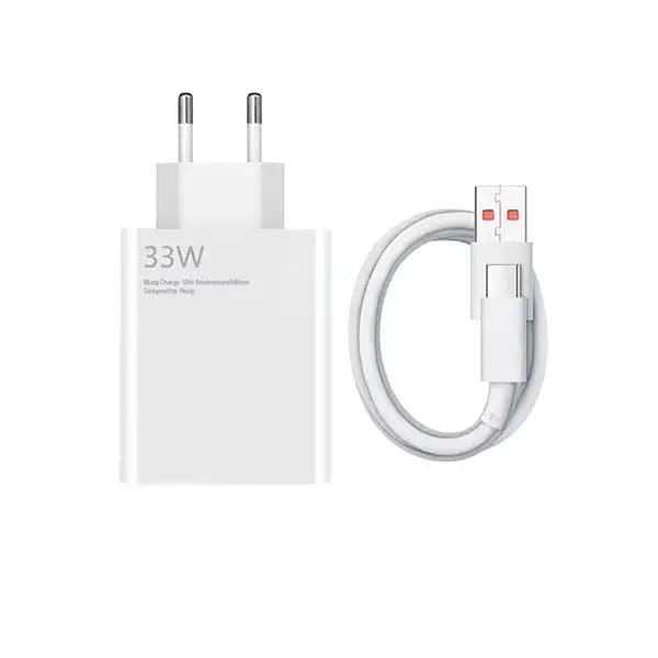 شارژر اورجینال 33 وات شیائومی نوت 12 به همراه کابل USB-C سر جعبه — تصویر ۲
