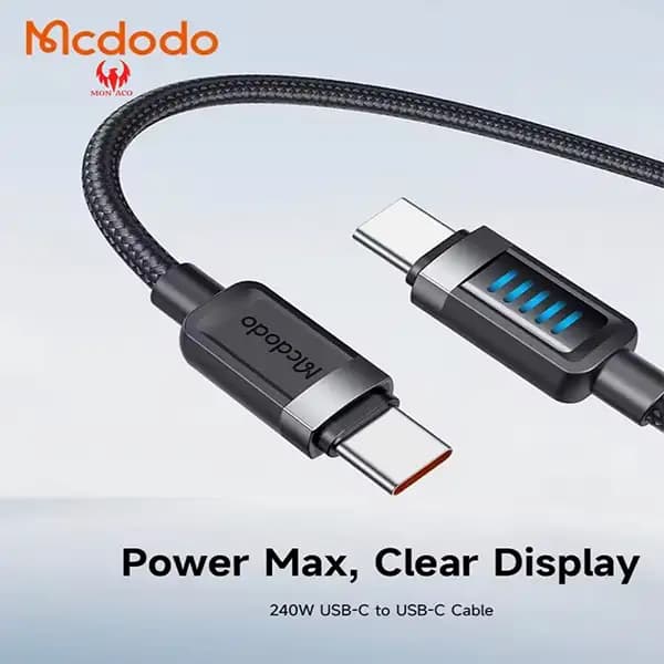 کابل شارژ دو سر تایپ سی 240 وات مک دودو Mcdodo Cab Vision Cable CA-0350 — تصویر ۱۱