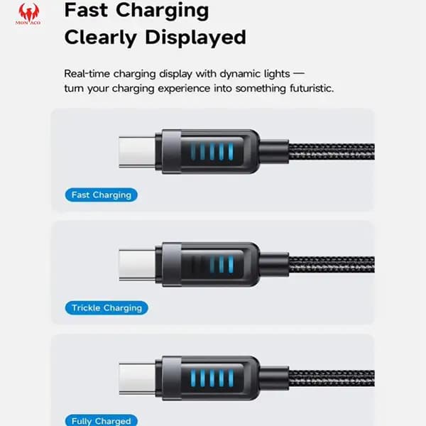 کابل شارژ دو سر تایپ سی 240 وات مک دودو Mcdodo Cab Vision Cable CA-0350 — تصویر ۳