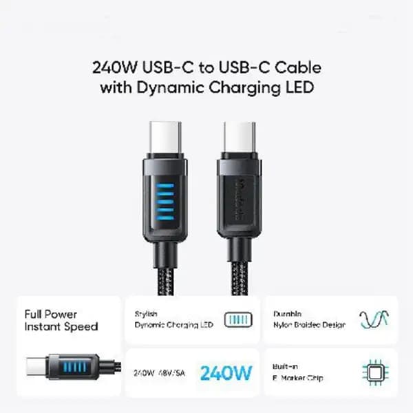کابل شارژ دو سر تایپ سی 240 وات مک دودو Mcdodo Cab Vision Cable CA-0350 — تصویر ۴