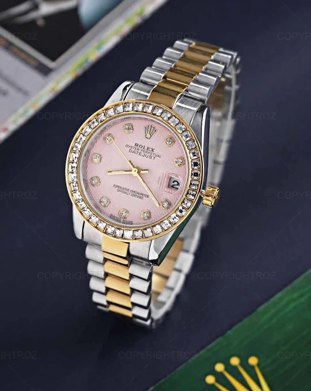 ساعت مچی زنانه رولکس ROLEX طرح دیت جاست مدل 1411 — تصویر ۷
