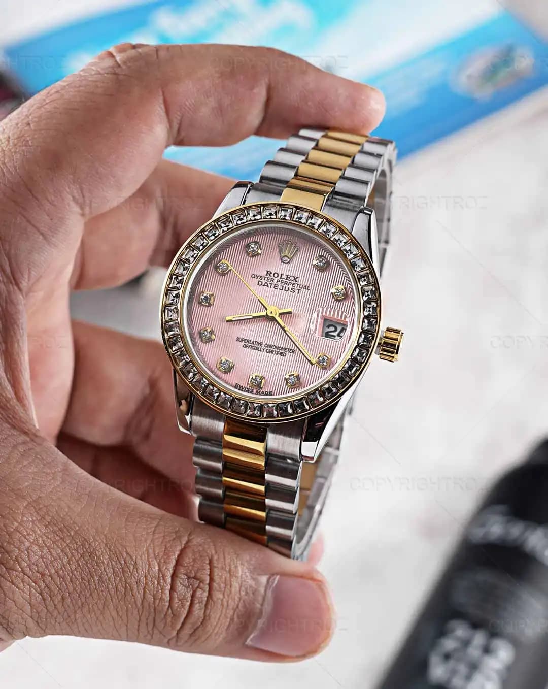 ساعت مچی زنانه رولکس ROLEX طرح دیت جاست مدل 1411 — تصویر ۶