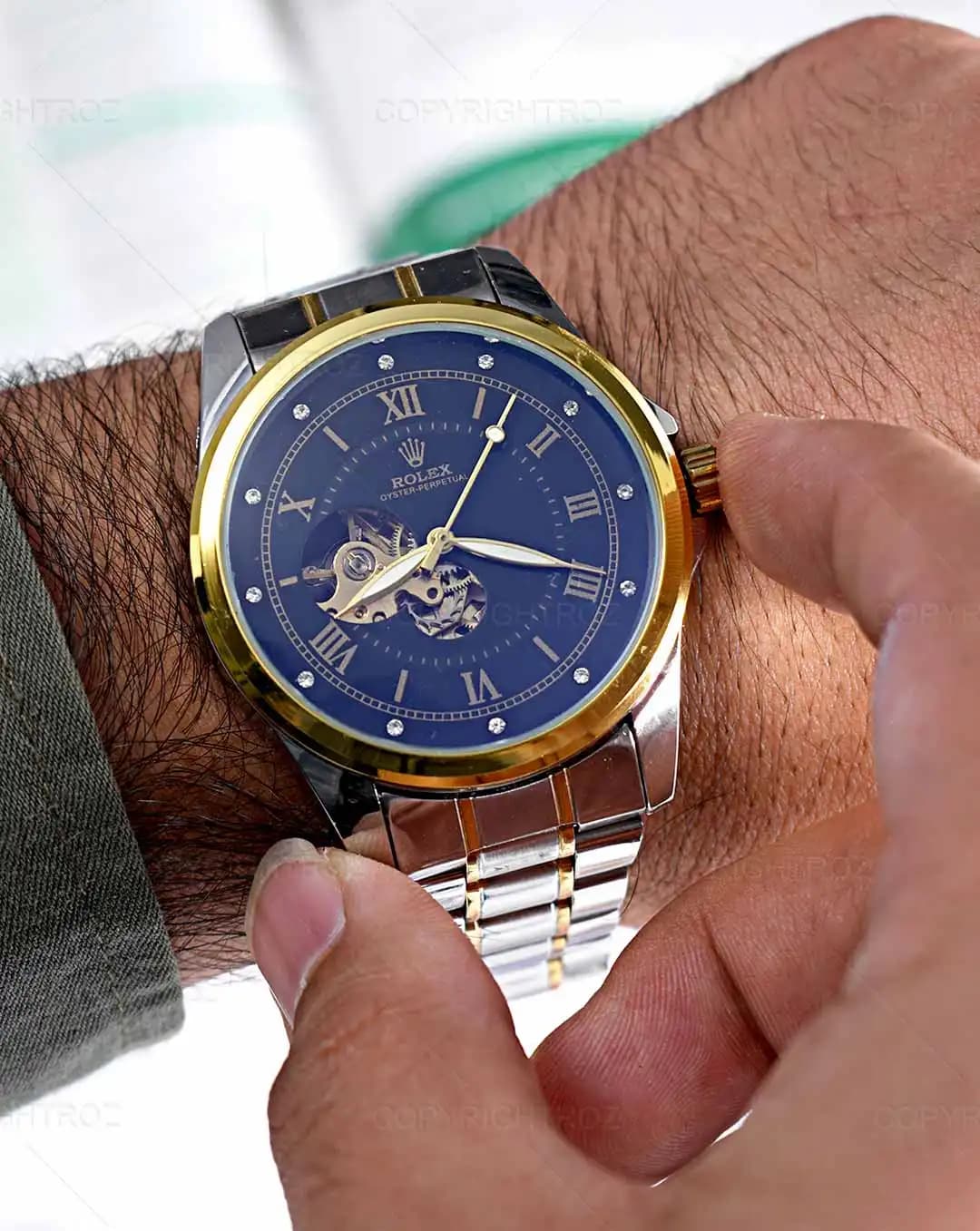 ساعت مچی مردانه اتوماتیک رولکس ROLEX طرح اسکلتون مدل 1392 — تصویر ۳