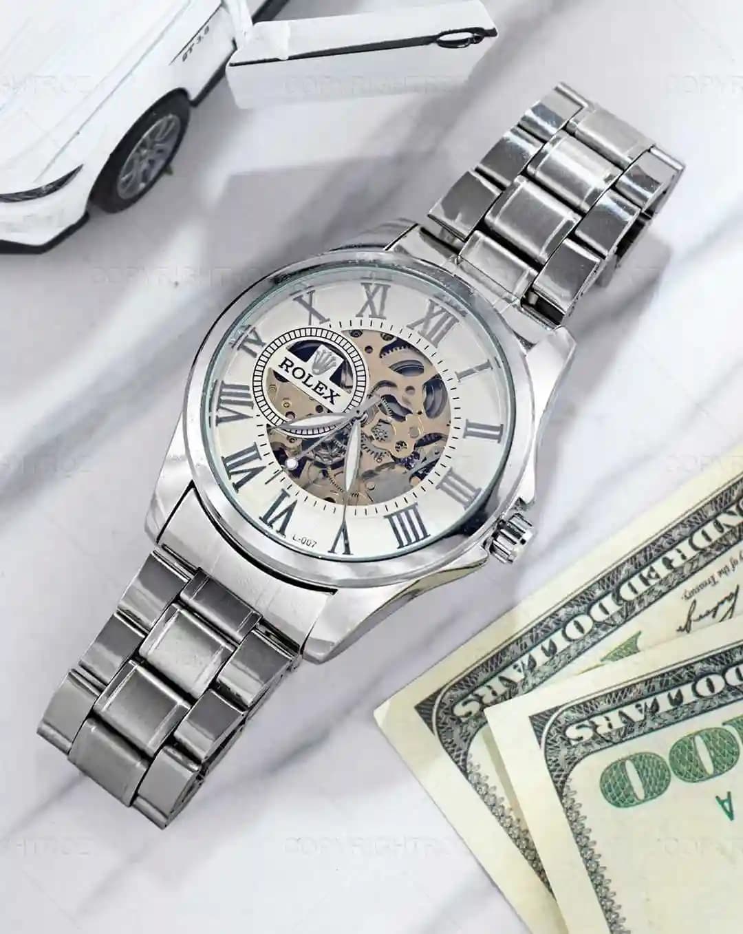 ساعت مچی اتوماتیک و کوکی رولکس ROLEX طرح اسکلتون مدل 1348 — تصویر ۶