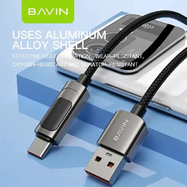 کابل تبدیل USB به لایتنینگ باوین مدل CB255 65W طول 1 متر — تصویر ۵
