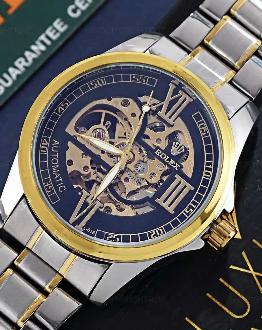 ساعت مچی اتوماتیک و کوکی رولکس ROLEX طرح اسکلتون مدل 1344 — تصویر ۳