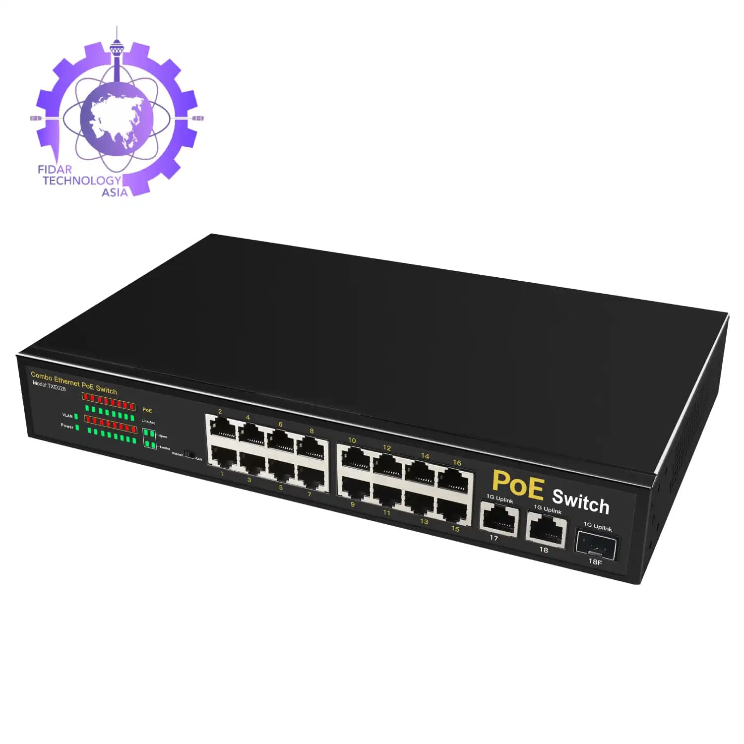 سوئیچ 16 پورت POE مارلیک تک TXE028 در بازار شبکه — تصویر ۸